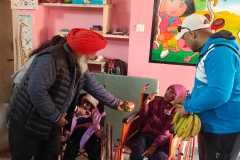 Gurpreet Singh celebrated his birthday by distributing fruits among disabled students.